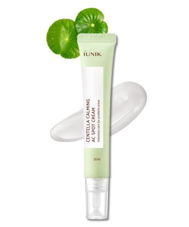 IUNIK 81% Concentrated Centella Calming Gel Acne Spot Cream w/AHA BHA PHA Salicylic Acid Niacinamide Tea Tree Oil-Free Blemish Pimple Lightweight for Adults & Teens .67 Oz Sensitive Acne-prone skin