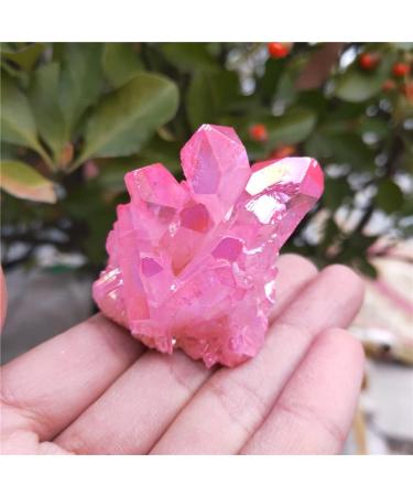 Choice of Gifts 70g Natural Angel Crystal Cluster Electroplating Titanium Coating Quartz Cluster Vibration Stone HOMEZHOU - Buy Online on SooperMarket.com