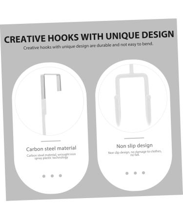 BUGUUYO 4pcs Storage Hooks Closet Hooks for Wall Kitchen Cabinet Coat Hook Door Hook No Punching 19X9X5CM White - Buy Online on SooperMarket.com