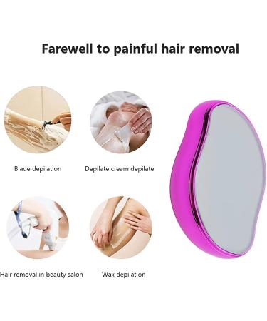 Portable Crystal Hair Eraser - Painless Hair Remover for Men & Women | Fast & Easy Hair Removal Epilator | Soft Smooth Silky Skin | Rose Red/Purple - Buy Online on SooperMarket.com