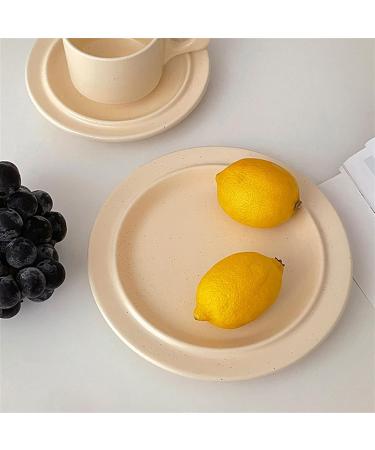 Serving Plates Dessert Plate Simple Round Tableware Beige Breakfast Plate Dinner Salad Plate Kitchen Restaurant Cafe Simple Plain Plate for Appetizer Dinner and Desserts - Buy Online on SooperMarket.com