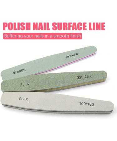 Professional Nail File Set Double Sided Grit 100/150/180/220/240/280/1000/4000 Buffer Emery Board Manicure Tools For Nail Grooming and Styling Acrylic Gel Nail Buffer File Block Nail Polisher 6 Pcs - Buy Online on SooperMarket.com