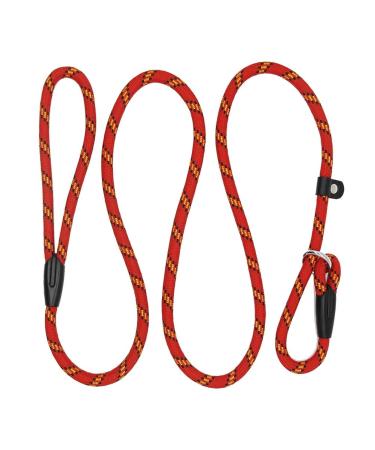 nuoshen Dog Slip Lead 125cm Extremely Durable Strong Dog Training Leash Rope Adjustable Pet Lead Leash for Dogs Red part of 1