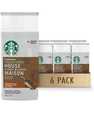Starbucks Decaf House Blend Ground Coffee Medium Roast 340 Grams (pack of 6) & House Blend Decaf K-Cups Single Serve Keurig Compatible Coffee Pods For Keurig Brewers - 60 Capsules Coffee + K-Cup Pods - Buy Online on SooperMarket.com