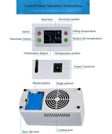 Insulin Car Refrigerator Dual-use Medicine Refrigerator Insulin Charging Refrigerated Box 2-8 C Constant Temperature Large Capacity 207 * 94 * 91MM White - Buy Online on SooperMarket.com