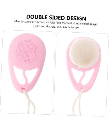 Shop Housoutil Soft Fur Cleansing Makeup Brush Scrubber - Exfoliating Facial Brush for Women - Pink Face Scrubber & Cleanser for Radiant Skin - Buy Online on SooperMarket.com