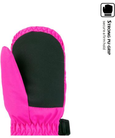 Highcamp Waterproof Winter Snow Ski Mitten Gloves with Zipper - Kids XS (1-3 Y) Rosa - Buy Online on SooperMarket.com