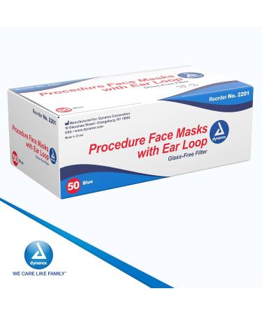 Buy Dynarex Procedure Masks - Disposable Triple-Pleated Face Masks with Ear Loops - 50 Blue Medical Masks for Hospital Use | Fast International Shipping - Buy Online on SooperMarket.com