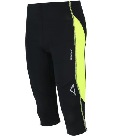 Airtracks 3/4 Functional Running Pants - Breathable Compression Tights - Quick-Drying XXL Black/Neon - International Shipping Available - Buy Online on SooperMarket.com