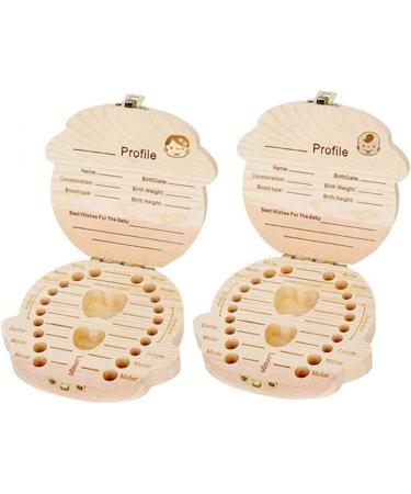 Wooden Baby Teeth Save Box - Kids Tooth Organizer in Souvenir Wood Gift (Girl) - Buy Online on SooperMarket.com