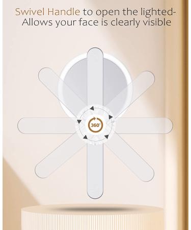 FASCINATE Handheld Mirror 10x Magnifying Makeup Mirror with Handle | Two Sided, Portable & Rechargeable | 10X/1X Magnification | Swivel Handle - Ideal for Women - Buy Online on SooperMarket.com