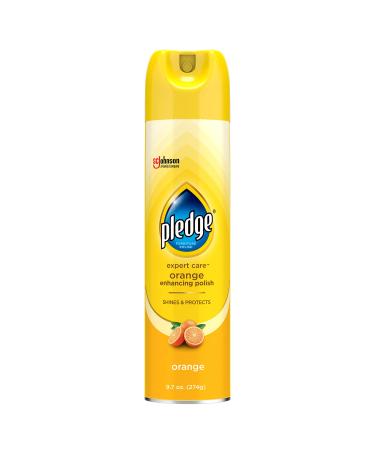 Pledge Beautify It Orange Enhancing Polish Spray - Removes Dust and Fingerprints. Provides Protective, Glossy Coating (1 Aerosol Spray), 9.7 oz