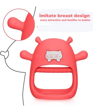 Buy Hippo Never Drop Silicone Baby Teeth Toys | Chewing Toys for 0-12 Months | Suction Pacifier & Car Seat Toy (Red) - International Shipping Available - Buy Online on SooperMarket.com