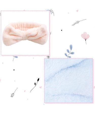 Headband for Washing Face and Makeup 2 Pieces Elastic Bow Tie Hairband for Shower Sports Spa Skincare Beauty Head Wraps Hair Accessories for Women Girls Men Boys Pink and Blue - Buy Online on SooperMarket.com