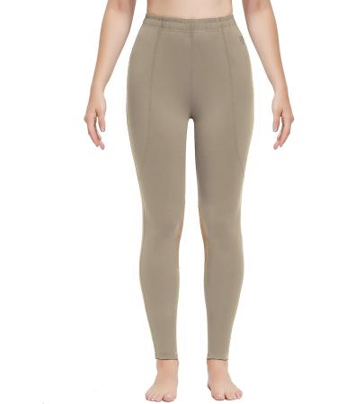 FitsT4 Kids Performance Riding Tights - Flex Knee Patch Breeches for Girls in Khaki (Large) - Buy Online on SooperMarket.com