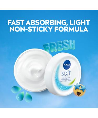 Nivea Soft Light Moisturiser 200ml - Hydrating Lightweight Cream for All Skin Types | Fast International Shipping - Buy Online on SooperMarket.com