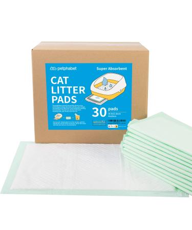 petphabet Cat Litter Box Pads kitten training pads- Litter Box Pads 16.9 x 11.4 -30 Count