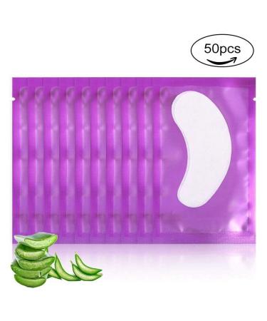 50 Pairs Hydrogel Eye Pads for Eyelash Extensions | Purple Under Eye Gel Patch | Prevent Fluttering & Protect Lower Lashes - Buy Online on SooperMarket.com