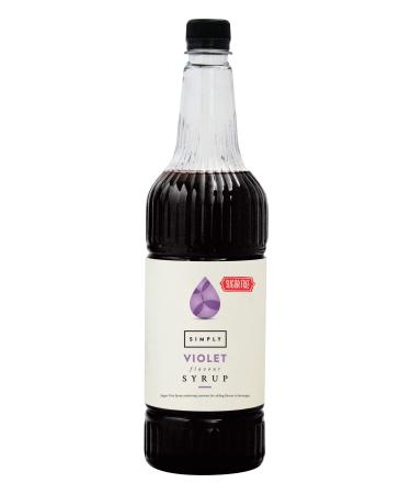 Simply Sugar Free Violet Syrup Low Calorie Vegan & Nut Free Flavoured Syrup for Coffee Cocktails & Baking (1 Litre) Violet 1 l (Pack of 1)
