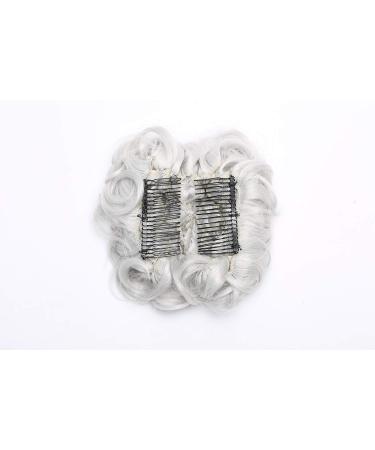 Silver Grey Messy Curly Wavy Drawstring Ponytail Comb Hair Extension Chignon - Buy Online on SooperMarket.com