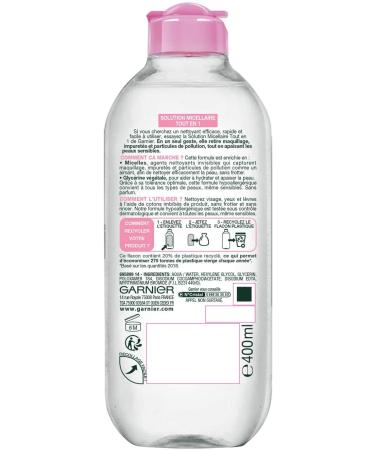 Garnier SkinActive Micellar Solution for Sensitive Skin - 400ml | All-in-One Cleansing Solution - International Shipping Available - Buy Online on SooperMarket.com