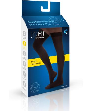 JOMI Compression Thigh High Stockings 15-20mmHg Sheer Closed Toe - Medium Black - Buy Online on SooperMarket.com