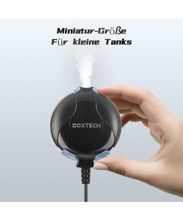 Box-Tech Mini Quiet Aquarium Oxygen Pump with Air Stone & Hose - Ideal for Fish Pools & Nano Aquariums - Black - Buy Online on SooperMarket.com