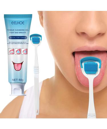 Facynde Tung Gel and Brush | Tongue Cleaner Gel Set for Fresh Breath | Mint Tongue Scraper & Oral Hygiene Solution - Buy Online on SooperMarket.com