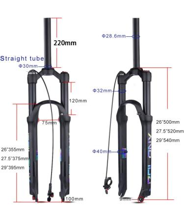 BOLANY Mountain Bike Air Suspension Fork 27.5 - 100mm Travel - Buy Online on SooperMarket.com
