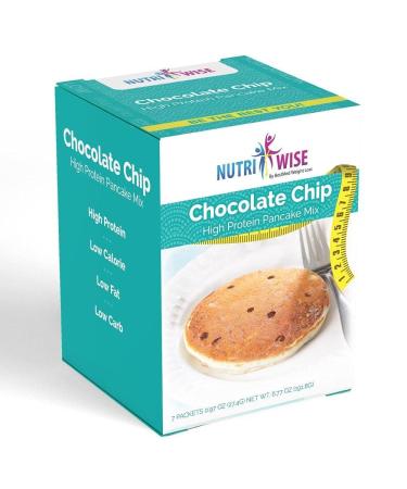 NutriWise  High Protein 15g Pancake | 7/Box | Weight Loss, Diet, KETO Friendly, Hunger Control, Meal Replacement | Low Calorie, Low Carb, Low Sugar (Chocolate Chip)