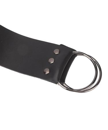 Premium Razor Leather String Strap - Elegant Black with Brass Anchor Hooks for Knife Sharpening - Buy Online on SooperMarket.com