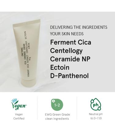 ONE THING Cica Ceramide Cream 2.47 Oz - Soothing Hydrating Moisturizer for All Skin Types | Vegan Korean Skincare with Centella Asiatica | Barrier Repair & Calming Formula - Buy Online on SooperMarket.com