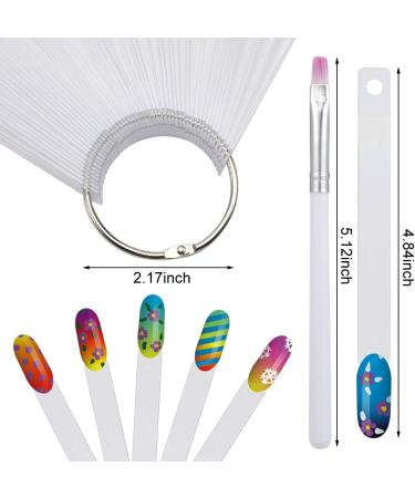 200pcs Clear Nail Swatches Sticks with Practice Finger Clipper and Nail Art Brush - Buy Online on SooperMarket.com