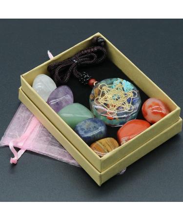 Mautacly Seven Chakra Set Natural Aura Mixed Crystal Home Decoration Healing Polished Gemstone Collection Amulet Necklace - Buy Online on SooperMarket.com