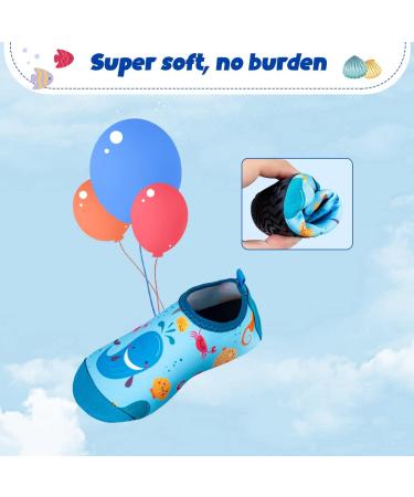 Kids Blue Whale Beach Swim Shoes - Non-Slip Aqua Socks for Boys and Girls | Quick Dry Water Sport Shoes for Pool, Surfing, Yoga | Size 8.5/9 UK Child - Buy Online on SooperMarket.com