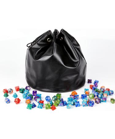 PUGED Large Dragon Leather Drawstring Dice Bag for RPG MTG Games - Black - Buy Online on SooperMarket.com