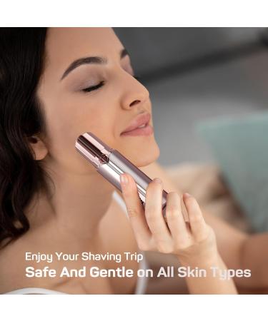 USB Rechargeable Flawless Facial Hair Remover for Women - Painless, Waterproof Hair Removal Device with LED Light - Includes Flannel Bag - Gold Finish - Buy Online on SooperMarket.com