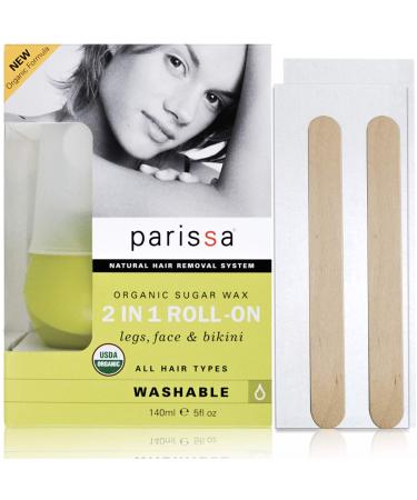Parissa Organic Sugar Wax Roll-On Style (140 Ml), Hair removal waxing Kit for legs, body, Underarms & Face, Washable With Water