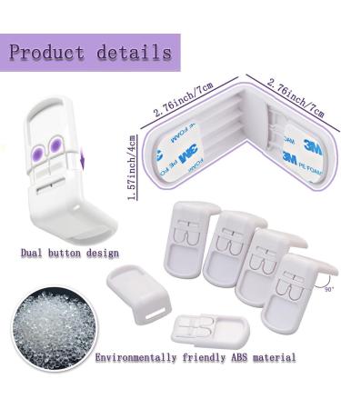 DHinkyoung 4 Pcs Safe Cupboard Locks Update Child Proof Drawer Locks Dual-Button Baby Proofing Corner Locks with Strong Adhesive for Cabinet Cupboard Drawer Refrigerator Oven Trash Toilet - Buy Online on SooperMarket.com