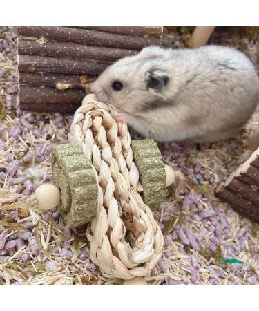 Runfar Natural Wooden Hamster Toy Kit - Exercise Bell Roller & Tooth Care Toys for Hamsters Chinchillas Rabbits & Guinea Pigs - Buy Online on SooperMarket.com