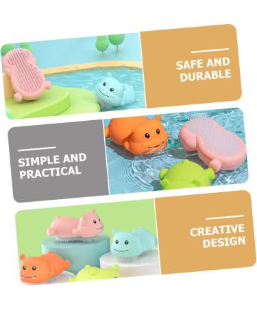GAFOKI Baby Shampoo Brush - Infant Bath Body Scalp Teasing Massage Scrubber | Kids Shower Massager - Pink 10x6cm - Buy Online on SooperMarket.com