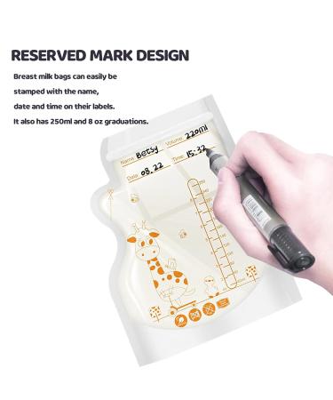 40-Pack BPA-Free Breast Milk Storage Bags | Space-Saving Freezing Bags | 250 ml Breast Milk Bags for Safe Storage - Buy Online on SooperMarket.com