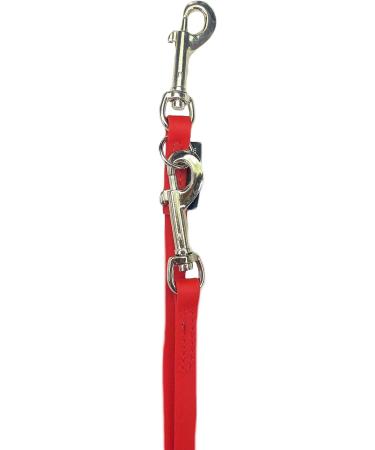Biothane Dog Leash for Small & Large Dogs - Adjustable 2m to 5m with Silver Hook - Durable & Stylish Red (13mm) - Buy Online on SooperMarket.com