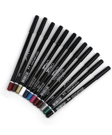 KALLORY Lip Makeup 12 Pcs Colored Eyeliners Eyeliner Pen Makeup Eyeliner Set Lip Line Make up Lip Liner Pencils - Buy Online on SooperMarket.com