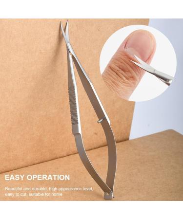 Cuticle Nippers Stainless Steel Cuticle Scissors Extra Fine Curved Professional Precise Pointed Tip for Eyebrows Eyelashes Trimming Nails and Painless Cuticle Removal on Fingers and Toes Silver - Buy Online on SooperMarket.com