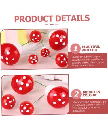 Alipis 60 Pcs Mushroom Cake Toppers Lovely Tiny Mushrooms Birthday Cake Decorations Woodland Theme Cupcake Toppers Cute Mushroom Cupcake Topper Balloon Pump Paper Cup Foam Statue Red - Buy Online on SooperMarket.com