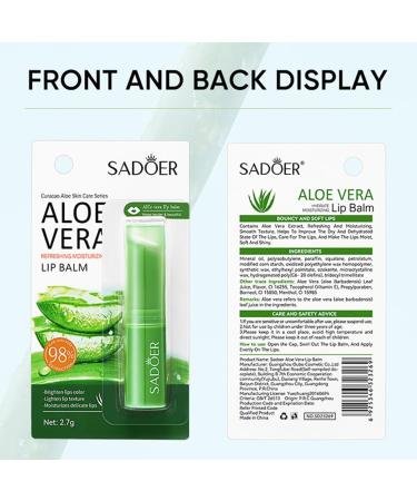 Aloe Vera Lipstick Set of 3 Moisturizing Lip Balm Repairing Lip Balm Aloe Vera Lip Gloss Plumping Effect Lipstick for Dry and Cracked Lips Lip Care - Buy Online on SooperMarket.com