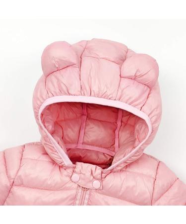 Kids Pink Puffer Jacket | Hooded Winter Coat for Boys & Girls | Lightweight Outerwear 2-3 Years - Buy Online on SooperMarket.com