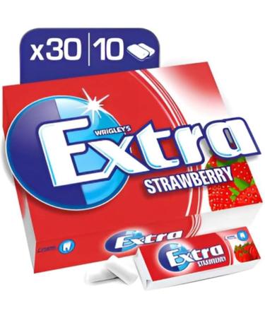 Wrigley Extra Strawberry Flavour Sugarfree Chewing Gum 15 g (Pack of 30)