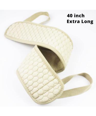 40 Inch Extra Long Back Scrubber - Soft & Coarse Exfoliating Loofah for Men & Women | Deep Clean Your Skin | Shower Essential with Adhesive Hook - Buy Online on SooperMarket.com